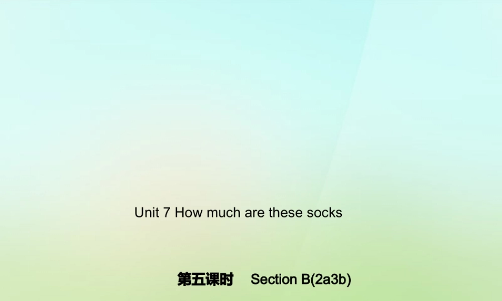 七年级英语上册 Unit 7 How much are these socks？(第五课时)Section B(2a 3b)课件 (新版)人教新目标版 课件