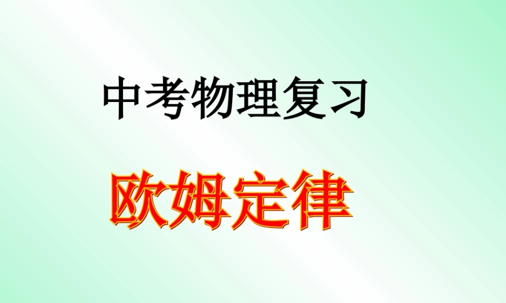 新课标中考物理复习 欧姆定律 试题