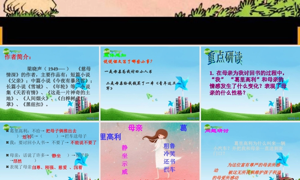 七年级语文上册 第三单元第6课 (慈母情深)课件 北师大版 课件