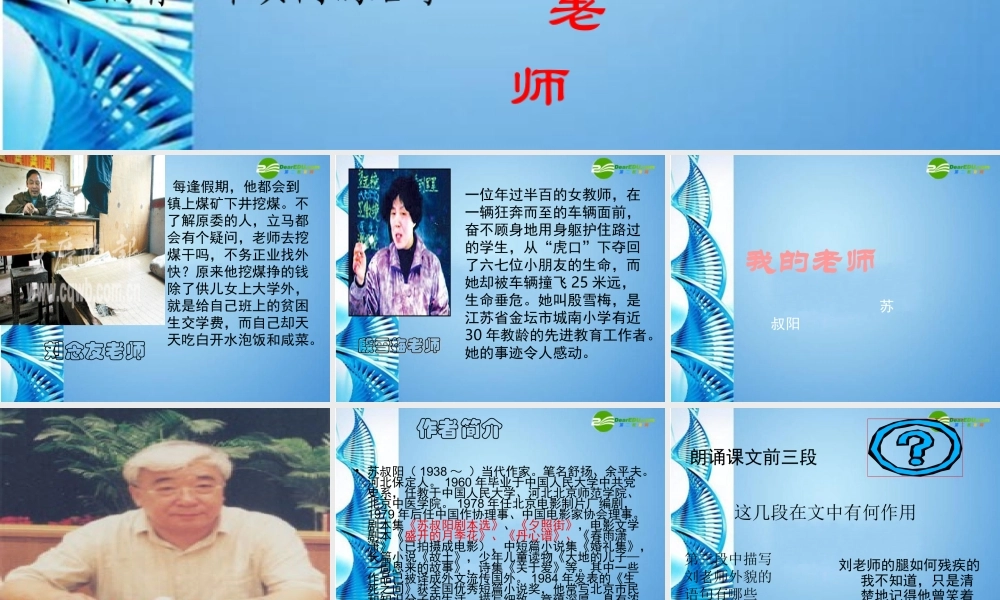 七年级语文下册 (我的老师)课件 鄂教版 课件