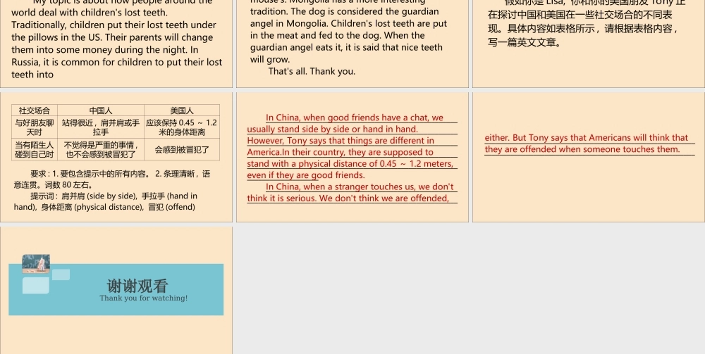 九年级英语全册 Unit 10 You re supposed to shake hands单元写作专项作业课件 (新版)人教新目标版 课件