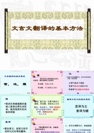 文言文翻译的基本方法 新课标 人教版 课件