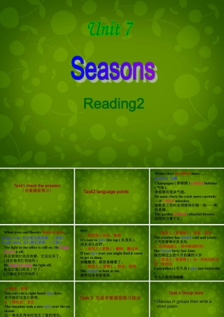 八年级英语上册 Unit 7 Seasons知识梳理课件2 (新版)牛津版 课件
