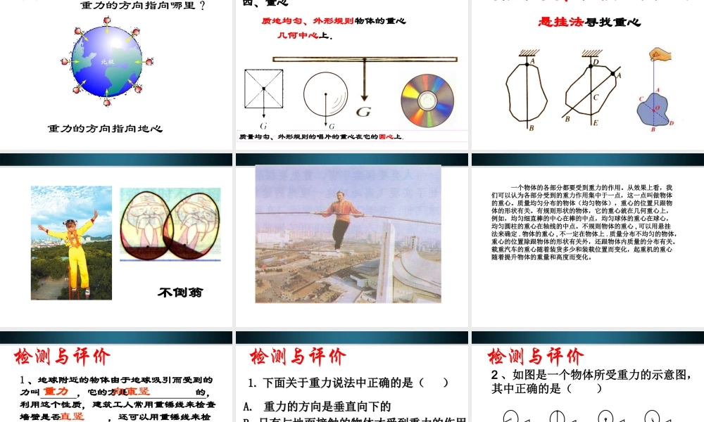 八年级物理下册 重力课件 北师大版 课件