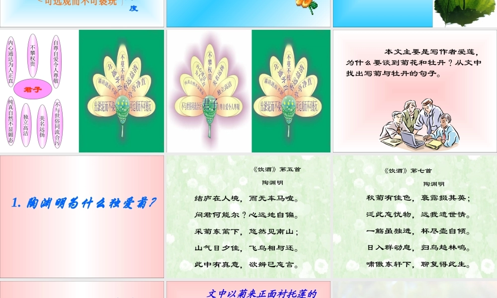 七年级语文下册(爱莲说)精品课件 语文版 课件