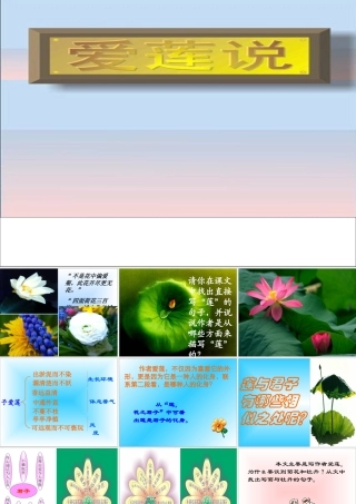 七年级语文下册(爱莲说)精品课件 语文版 课件