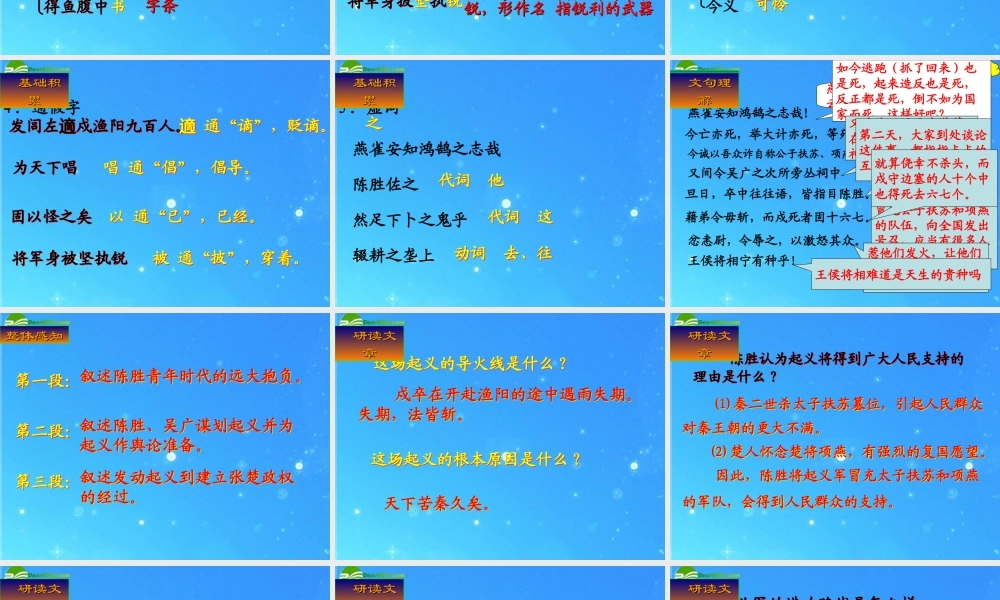 九年级语文上册 第六单元第21课(陈涉世家)课件 人教新课标版 课件