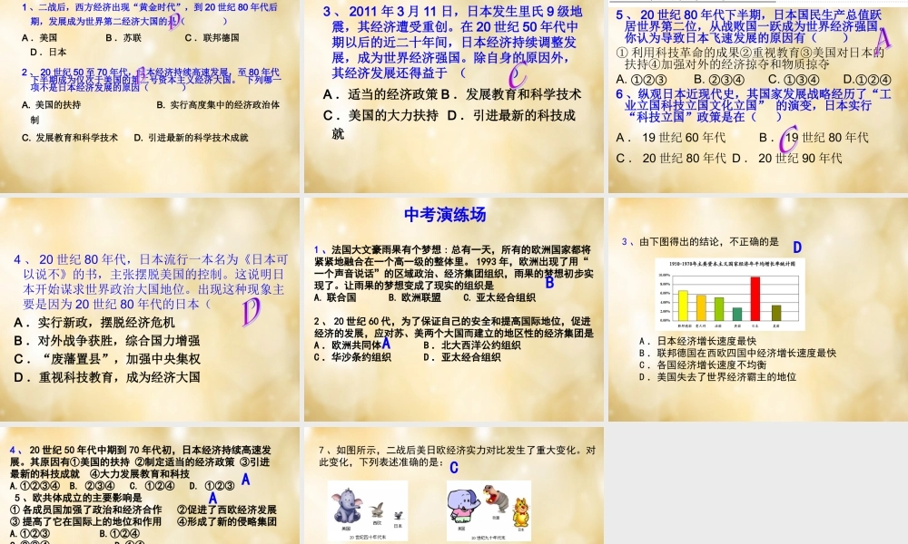 九年级历史下册 第8 9课复习课件 新人教版 课件