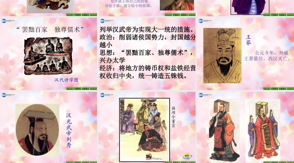中学七年级历史上册(第12课 大一统的汉朝)课件 新人教版 课件