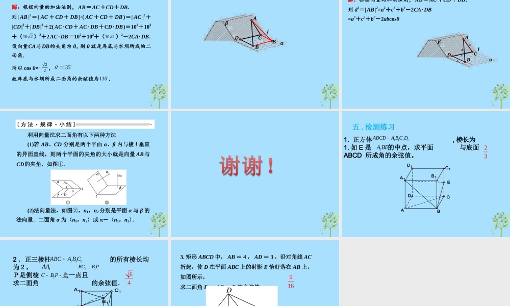 山西省忻州市高考数学 专题 用向量方法研究立体几何问题1复习课件