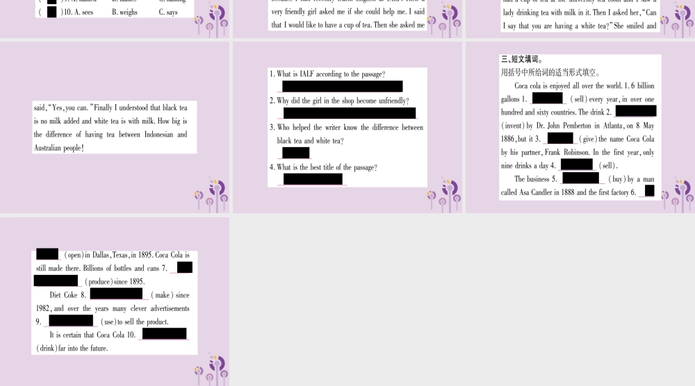 九年级英语全册 Unit 5 What are the shirts made of Section A作业课件 (新版)人教新目标版 课件