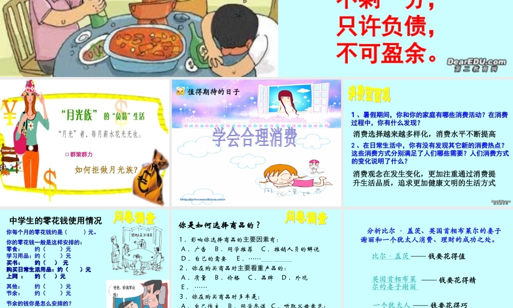 九年级政治学会合理消费课件示例二 新课标 人教版 课件