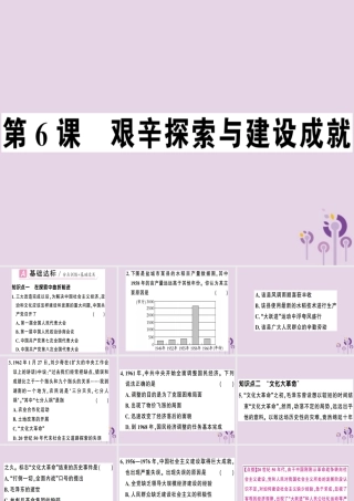 春八年级历史下册 第二单元 社会主义制度的建立与社会主义建设的探索 第6课 艰辛探索与建设成就同步训练课件 新人教版 课件