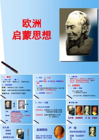 九年级历史下册 第4课(欧洲启蒙思想)课件 华东师大版 课件