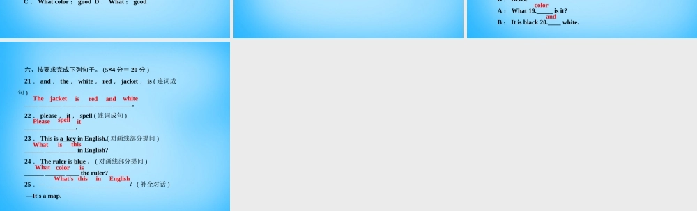 七年级英语上册 Starter Unit 3 What color is it(第二课时)3a 4d课件 (新版)人教新目标版 课件