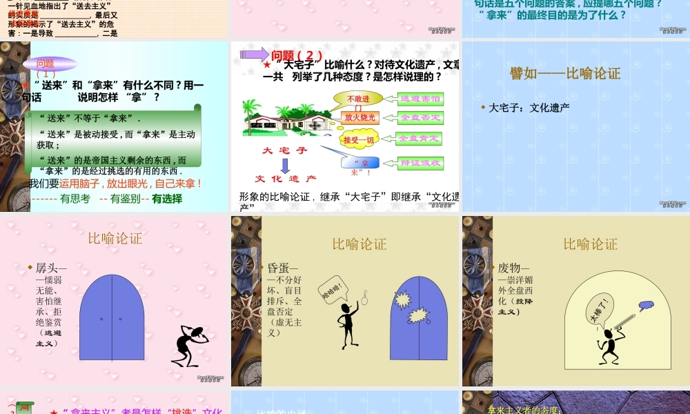 新课标高一语文拿来主义 鲁迅 课件