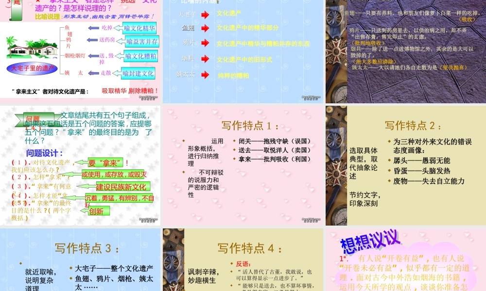 新课标高一语文拿来主义 鲁迅 课件