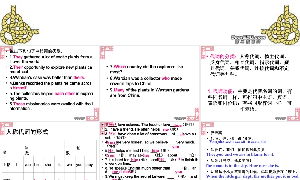 代词复习 新课标 人教版 课件