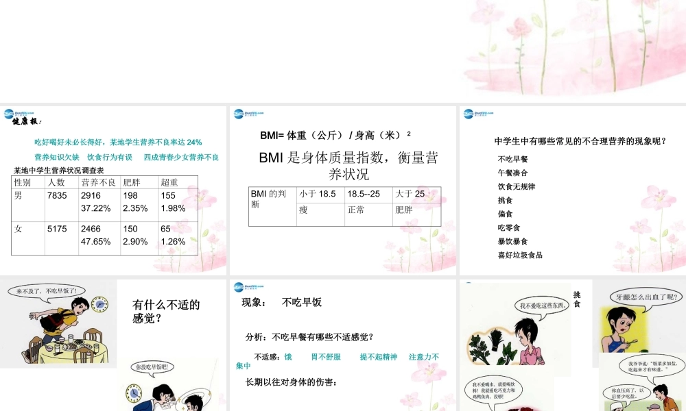 中学七年级生物下册 第二章 第三节 关注合理营养与食品安全课件 (新版)新人教版 课件