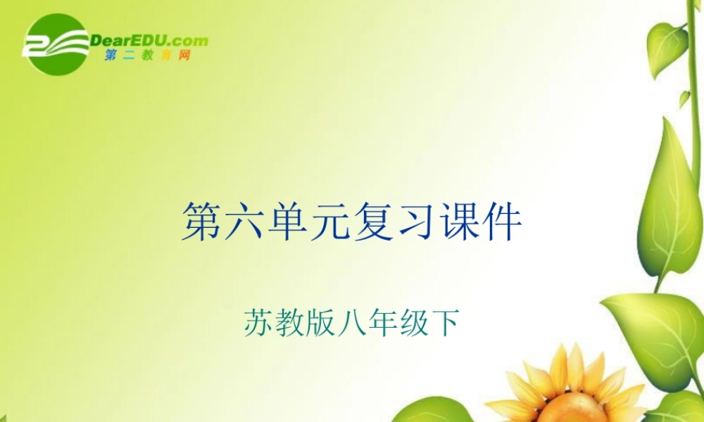 八年级语文下册：第六单元复习课件(苏教版) 课件