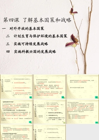 中考政治了解基本国策和战略复习课件