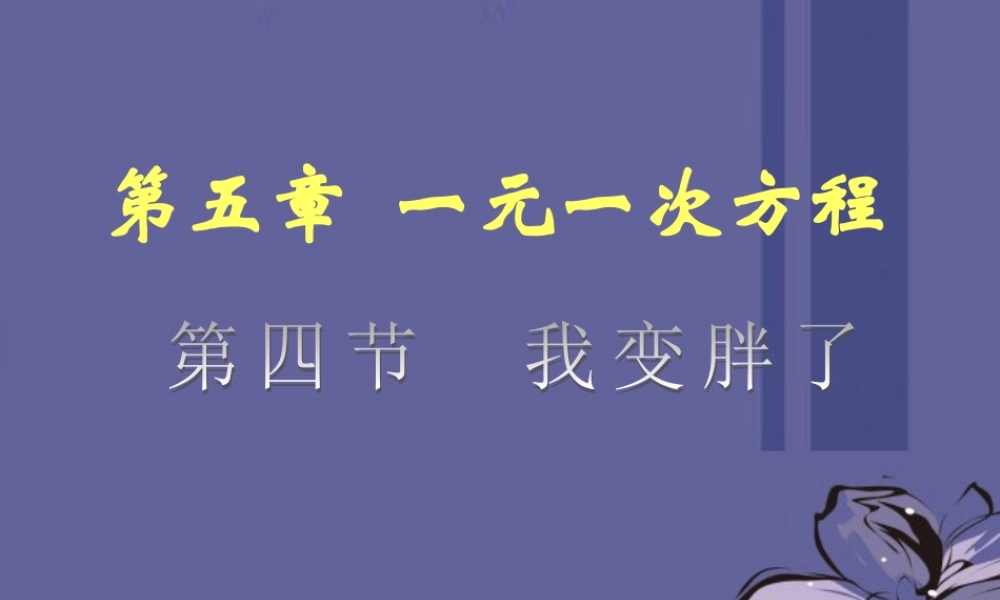 中学七年级数学上册 第五章 5.4我变胖了课件 北师大版 课件