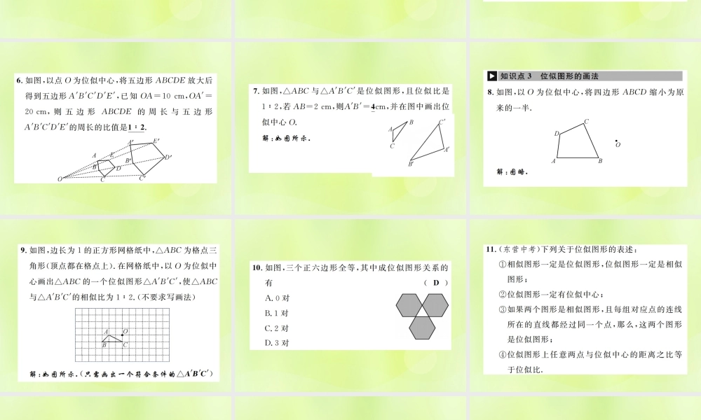 九年级数学下册 第二十七章 相似 273 位似 第1课时 位似图形的概念及画法课件 (新版)新人教版 课件
