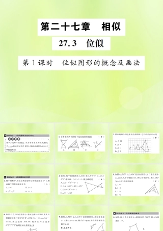 九年级数学下册 第二十七章 相似 273 位似 第1课时 位似图形的概念及画法课件 (新版)新人教版 课件