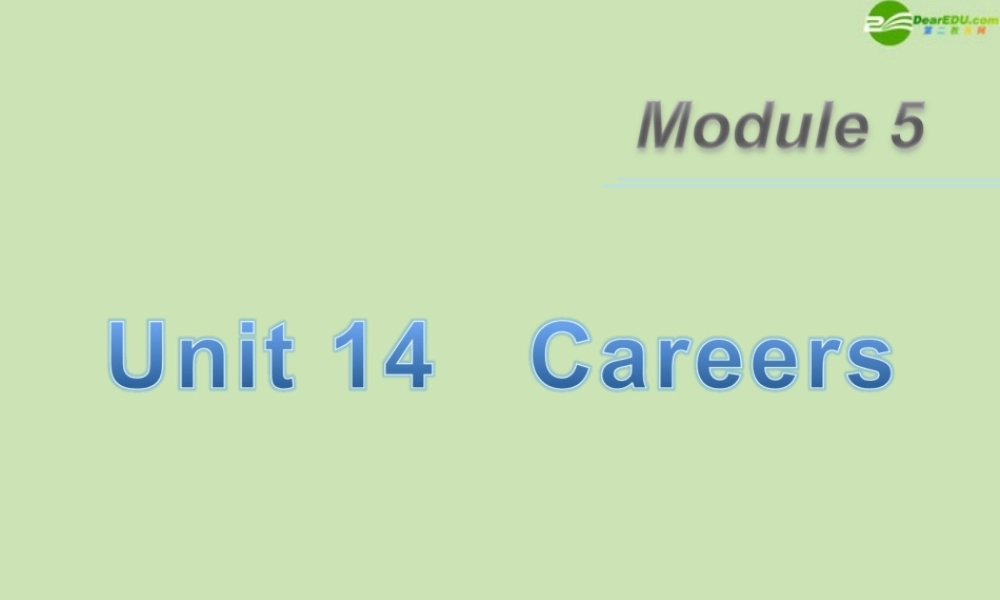 广东省高三英语第一轮总复习 Module5 Unit14 Careers(1)课件 北师大版 新课标 课件