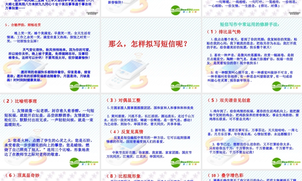 人教版短信拟写指导课件