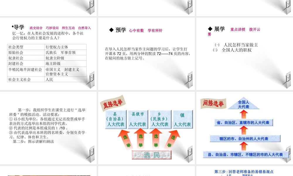 九年级政治 第十课 人民当家做主课件 教科版 课件