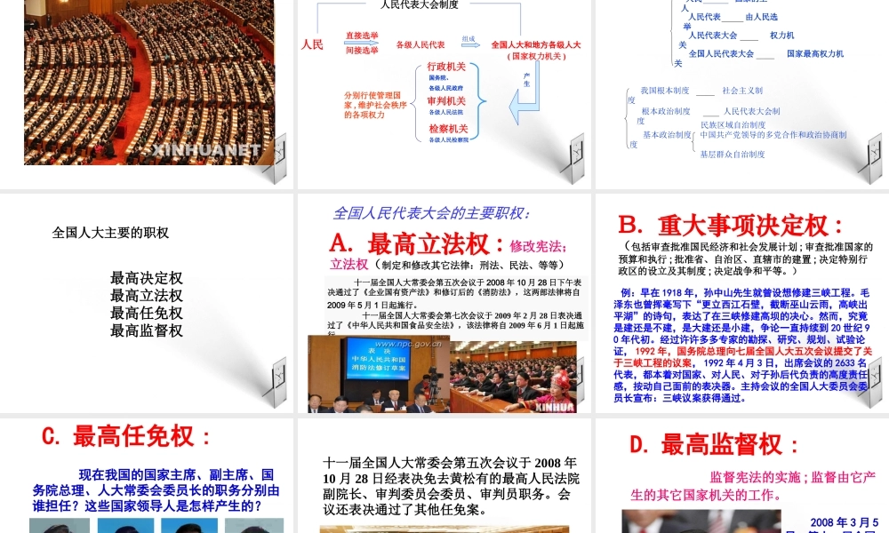 九年级政治 第十课 人民当家做主课件 教科版 课件