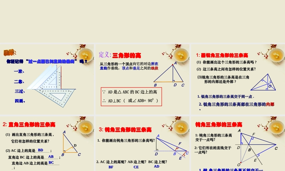 七年级数学下册 1.3三角形的高课件3 浙教版 课件