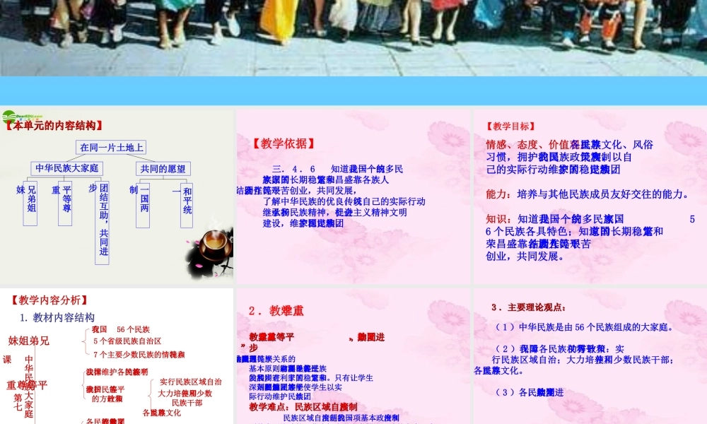 八年级政治下册(中华民族大家庭)课件1 教科版 课件