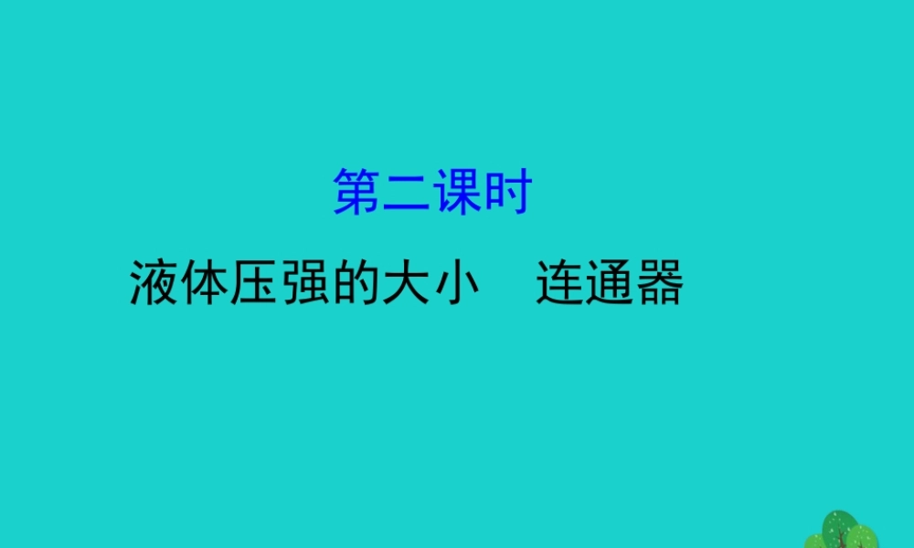 八年级物理下册 9.2 液体的压强(第2课时)习题课件 (新版)新人教版 课件