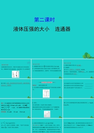八年级物理下册 9.2 液体的压强(第2课时)习题课件 (新版)新人教版 课件
