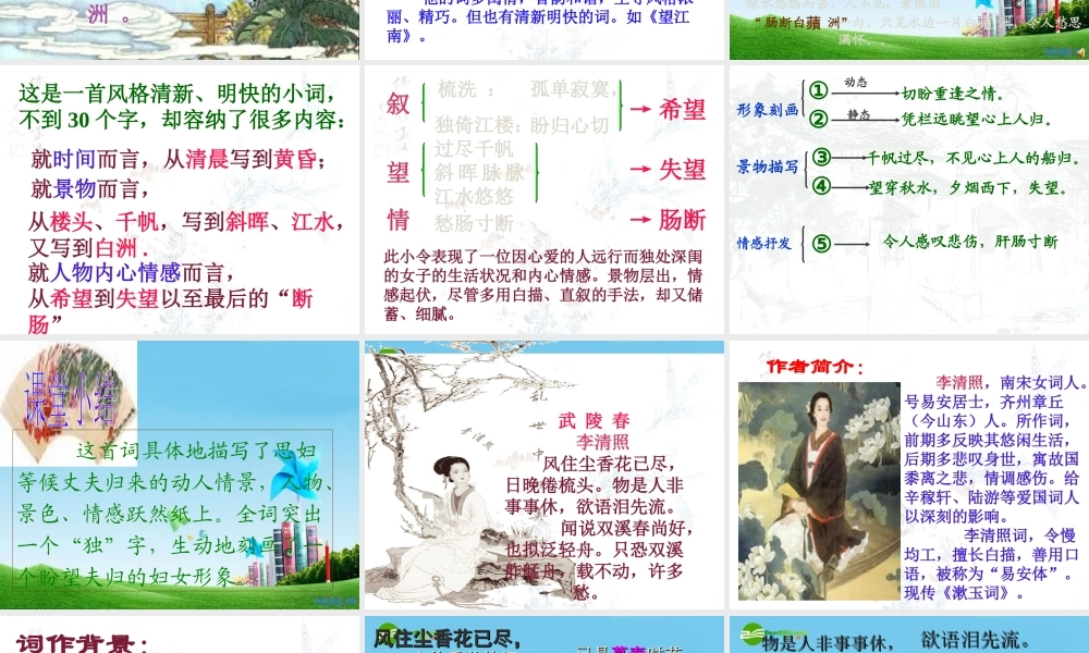 九年级语文上册(词五首)优秀实用课件(二) 人教新课标版 课件