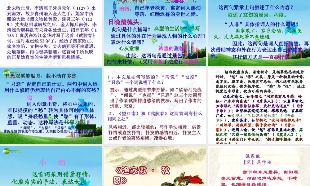 九年级语文上册(词五首)优秀实用课件(二) 人教新课标版 课件