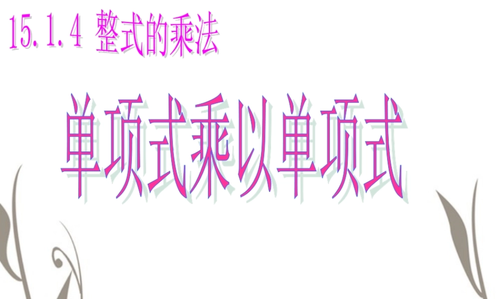 七年级数学下册 单项式乘单项式课件