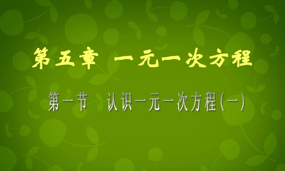 中学七年级数学上册 5.1 认识一元一次方程课件1 (新版)北师大版 课件