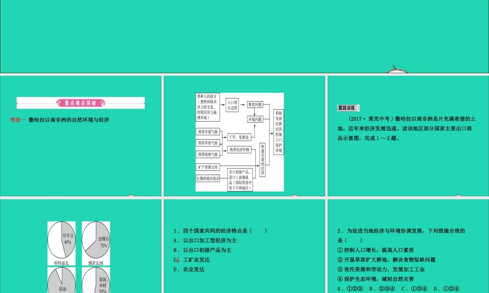 中考地理复习 六下 第八章 东半球其他的地区和国家(第2课时)课件 鲁教版 课件
