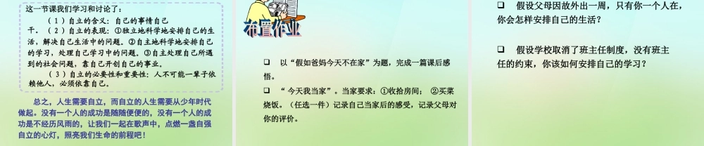 中学七年级政治下册 3.1 自己的事情自己干课件 新人教版 课件