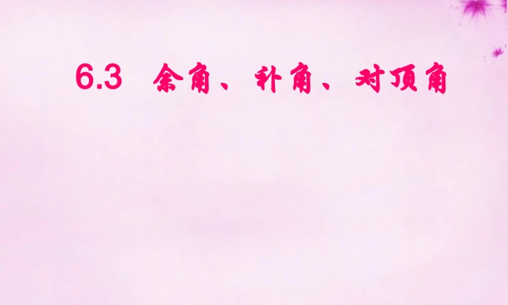 中学七年级数学上册(6.3 余角、补角、对顶角)课件 (新版)苏科版 课件