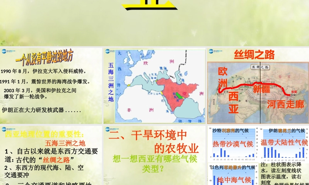 中学七年级地理下册 第七章 第三节 西亚课件 湘教版 课件