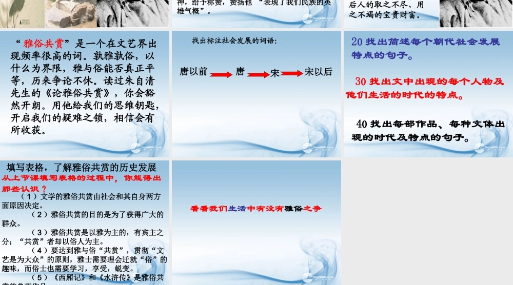中学高三语文(论雅俗共赏)课件  课件