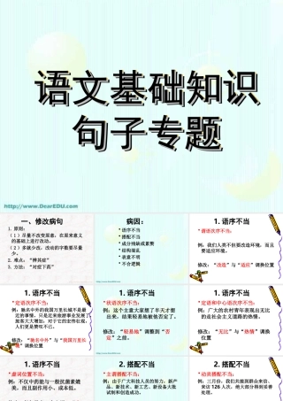 新课标高一语文基础知识句子专题 课件