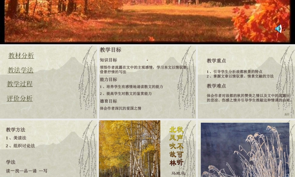 人教版高二语文故都的秋说课课件