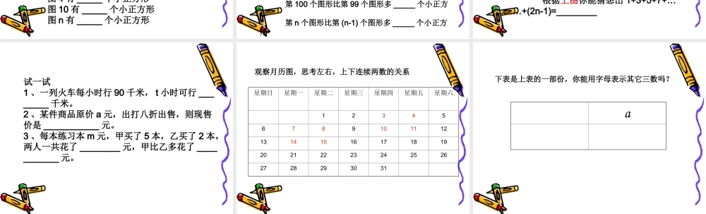 七年级数学字母表示数课件3 苏教版 课件