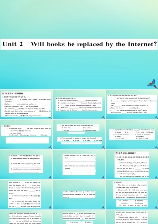 九年级英语上册 Module 9 Great inventions Unit 2 Will books be replaced by the Internet习题课件 (新版)外研版 课件
