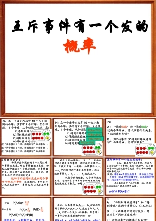 互斥事件有一个发的概率 江苏省高二数学概率课件集一 人教版 江苏省高二数学概率课件集一 人教版